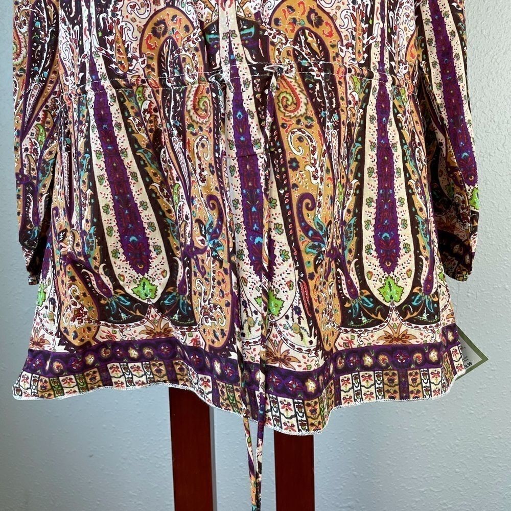 NWT Passports Paisley Tunic Top Size M - Picture 3 of 9